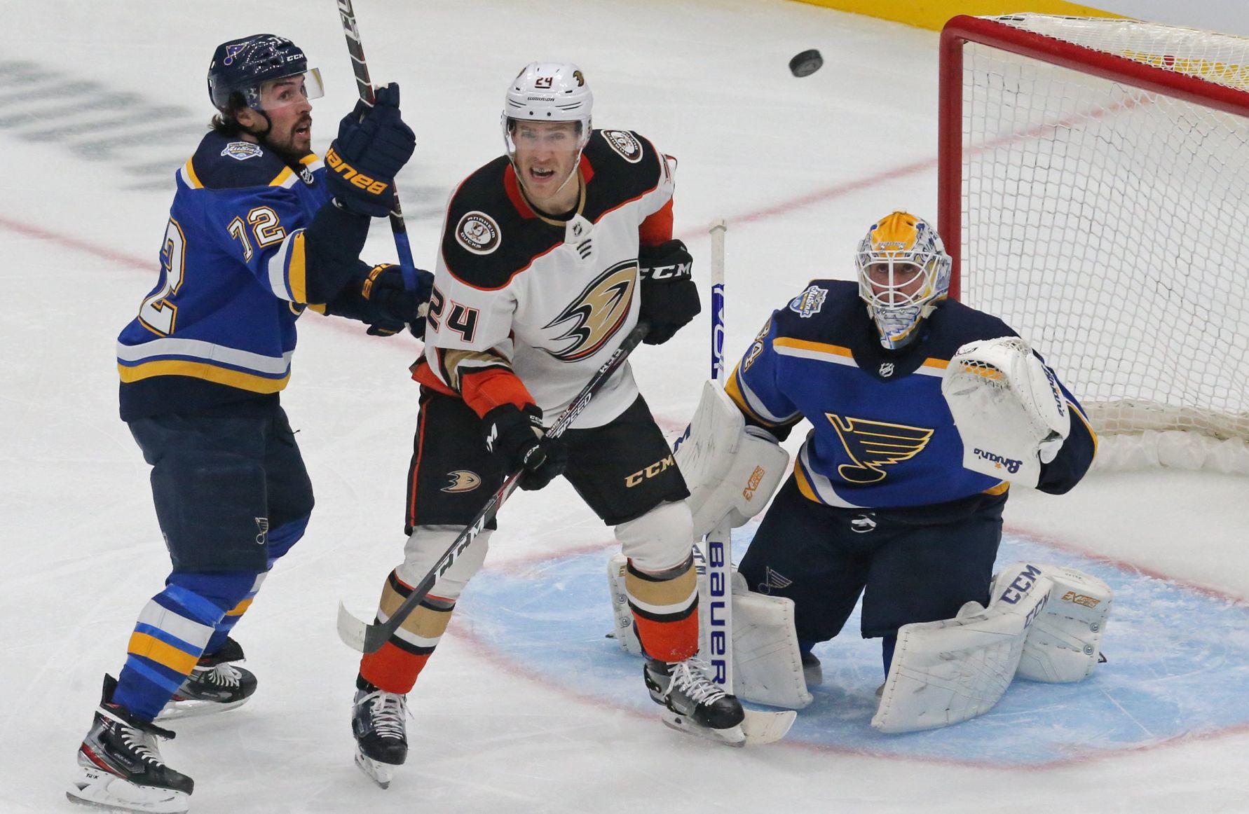The Blues take on the Ducks at the Enterprise Center